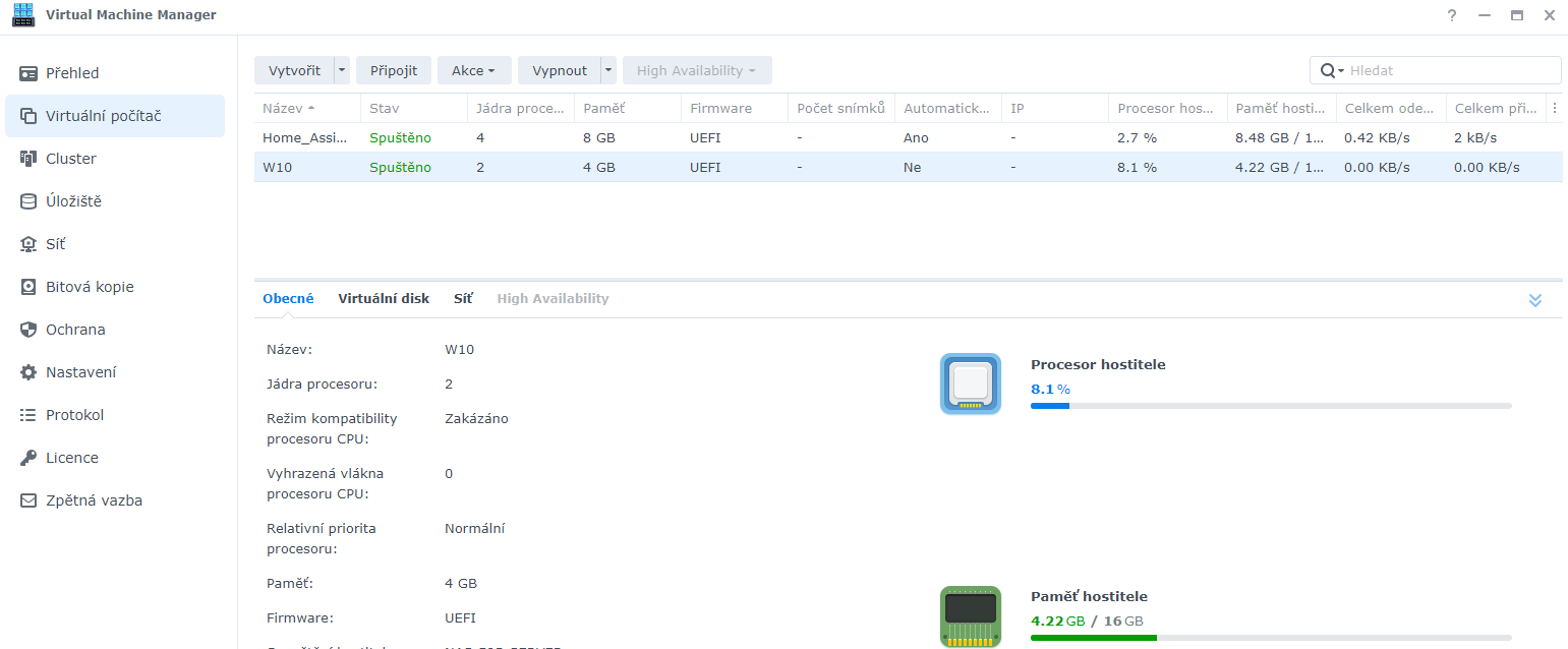 Nas synology virtual machine elvisek