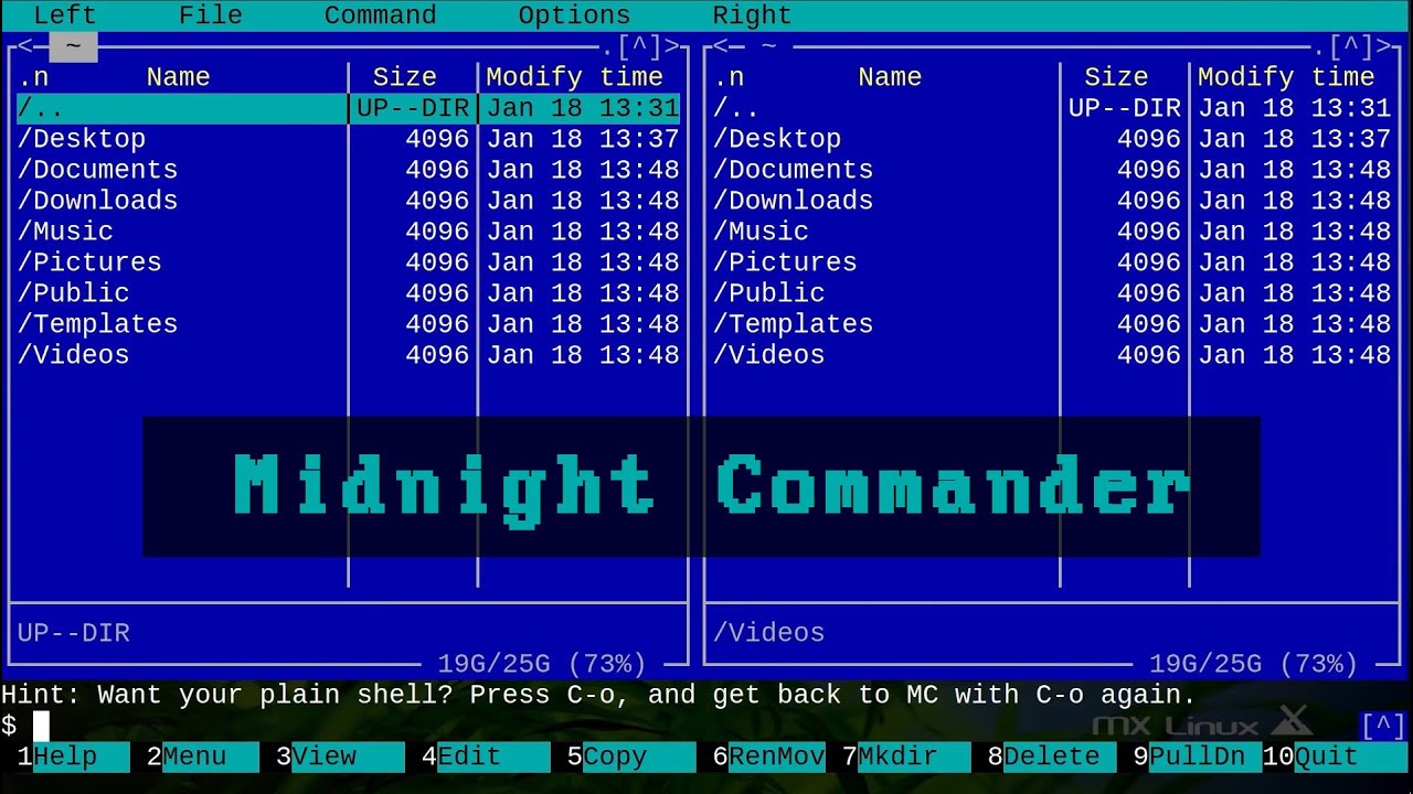 Как включить миднайт. Midnight Commander. Интерфейс Midnight Commander. Midnight Commander терминал. Midnight Commander последняя версия.